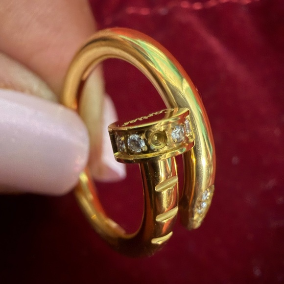 👑✅PRICE FIRM✅ Gold Plated Fashion Bejeweled Nail Ring - Picture 3 of 11